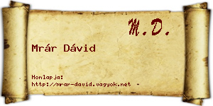 Mrár Dávid névjegykártya